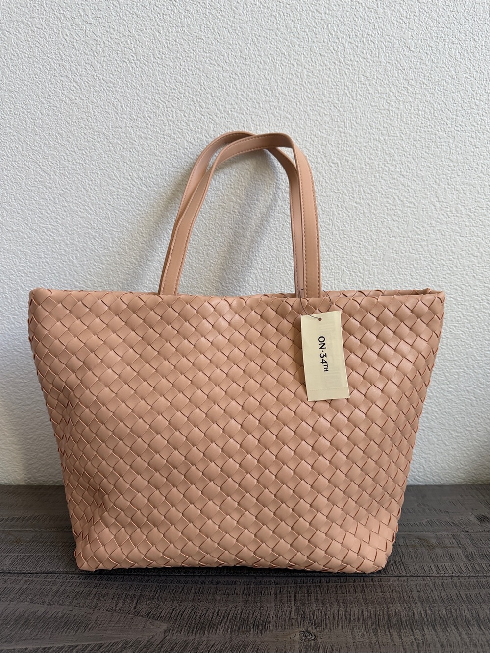 ON 34TH Woven Tote Bag in Chai NWT